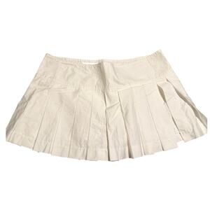 Zara White Pleated Cotton Mini Skort, Tennis Pickleball Athleisure, Plus Size 2X